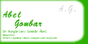 abel gombar business card